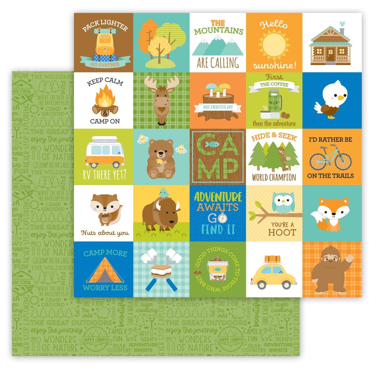Great Outdoors Collection A Camping We Will Go 12 x 12 Double-Sided Scrapbook Paper by Doodlebug Design