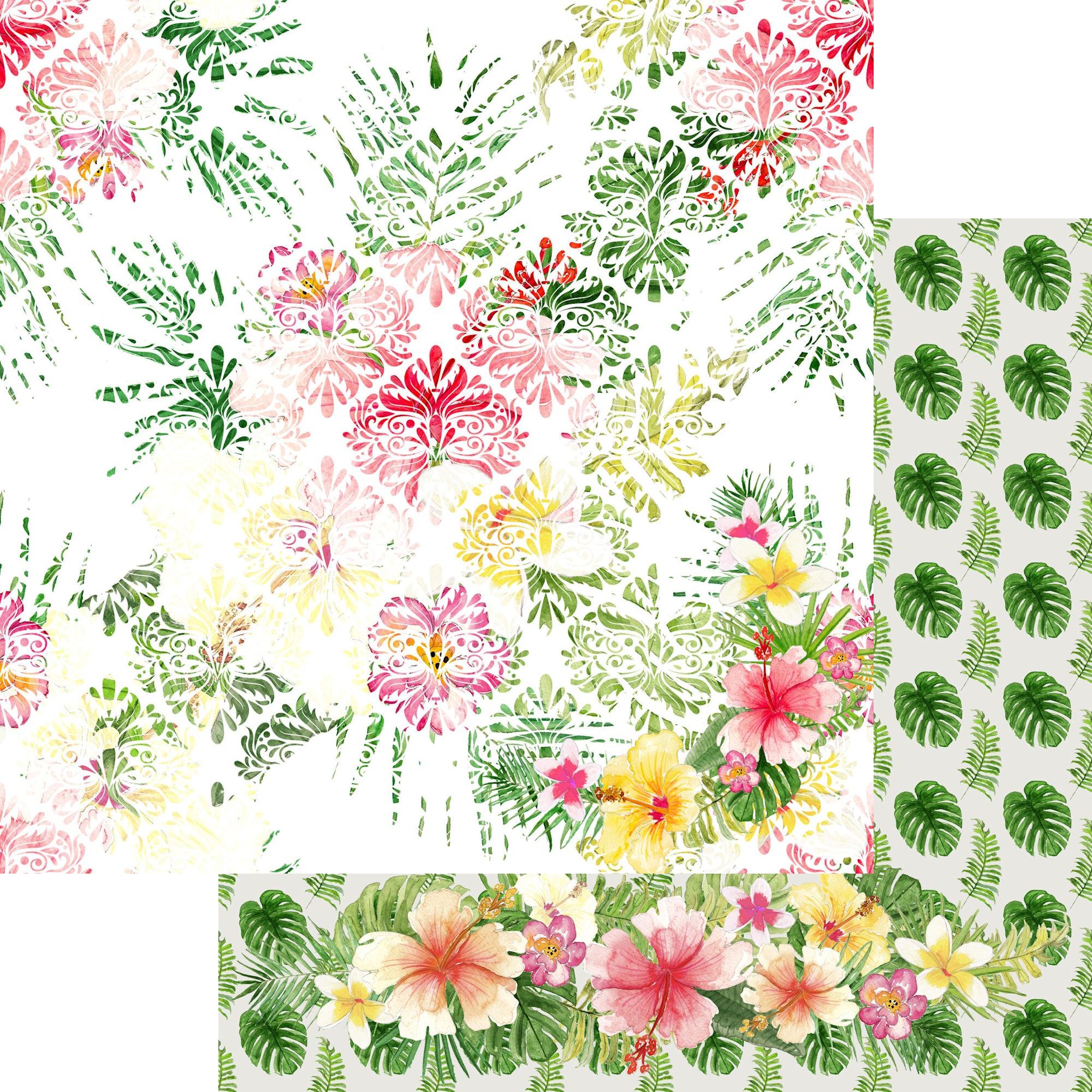 Aloha, Hawaii Collection Hawaiian Hibiscus 12 x 12 Double-Sided Scrapbook Paper by SSC Designs - Scrapbook Supply Companies