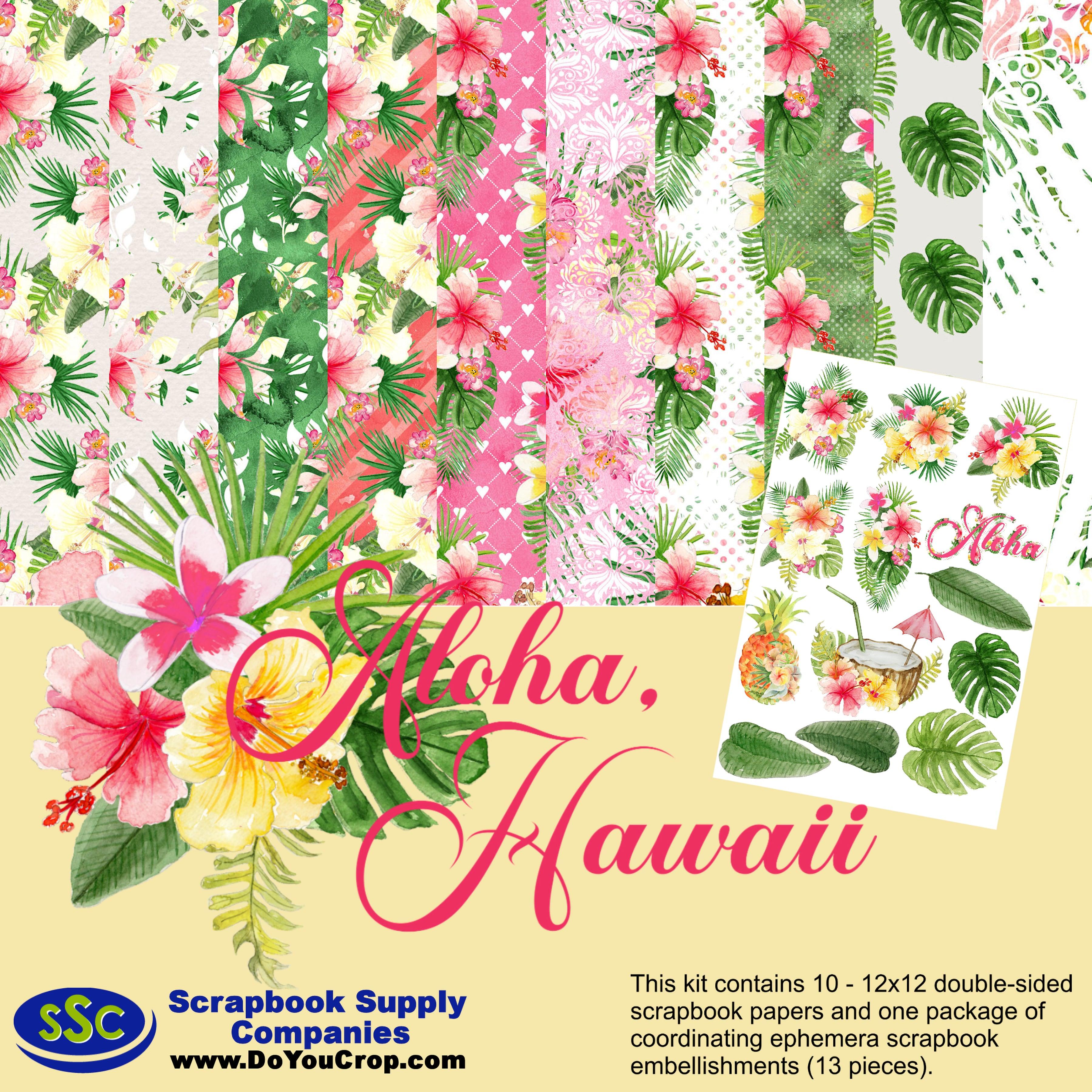 Aloha, Hawaii 12 x 12 Scrapbook Paper & Embellishment Kit by SSC Designs
