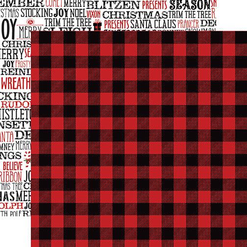 A Lumberjack Christmas Collection Lumberjack Flannel 12 x 12 Double-Sided Scrapbook Paper by Echo Park Paper - Scrapbook Supply Companies