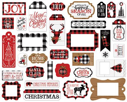A Lumberjack Christmas Collection 5 x 5 Frames & Tags Die Cut Scrapbook Embellishments by Echo Park Paper - Scrapbook Supply Companies