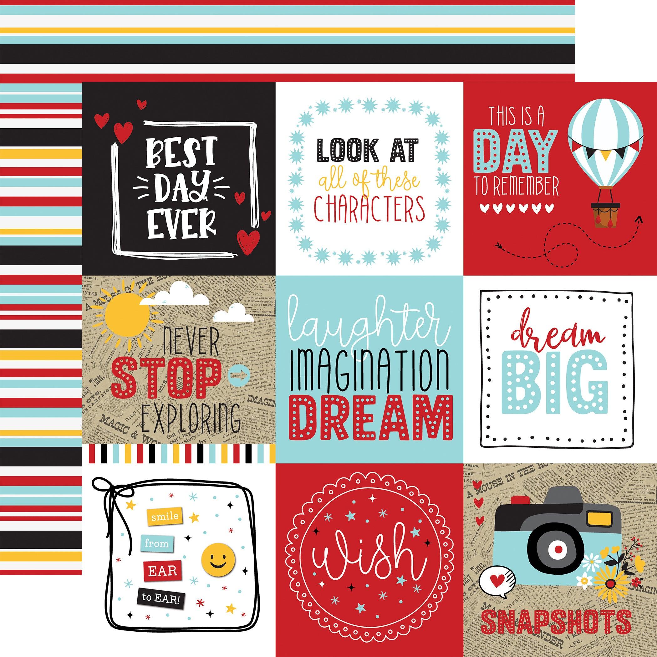 A Magical Place Collection 4x4 Journaling Cards 12 x 12 Double-Sided Scrapbook Paper by Echo Park Paper