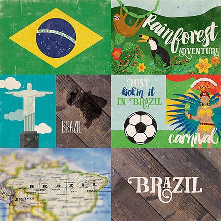 Around The World Collection Brazil 12 x 12 Double-Sided Paper by Echo Park Paper - Scrapbook Supply Companies