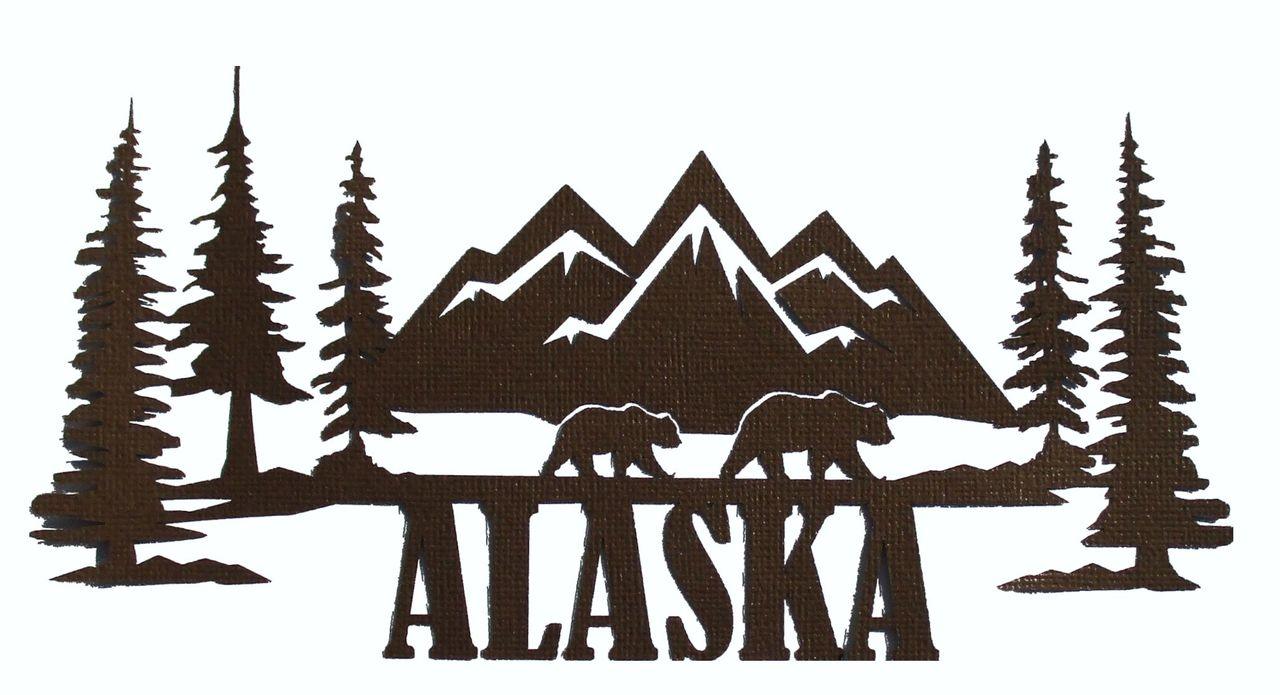 Alaska Scenic 4 x 8 Laser Cut Scrapbook Embellishment by SSC Laser Designs