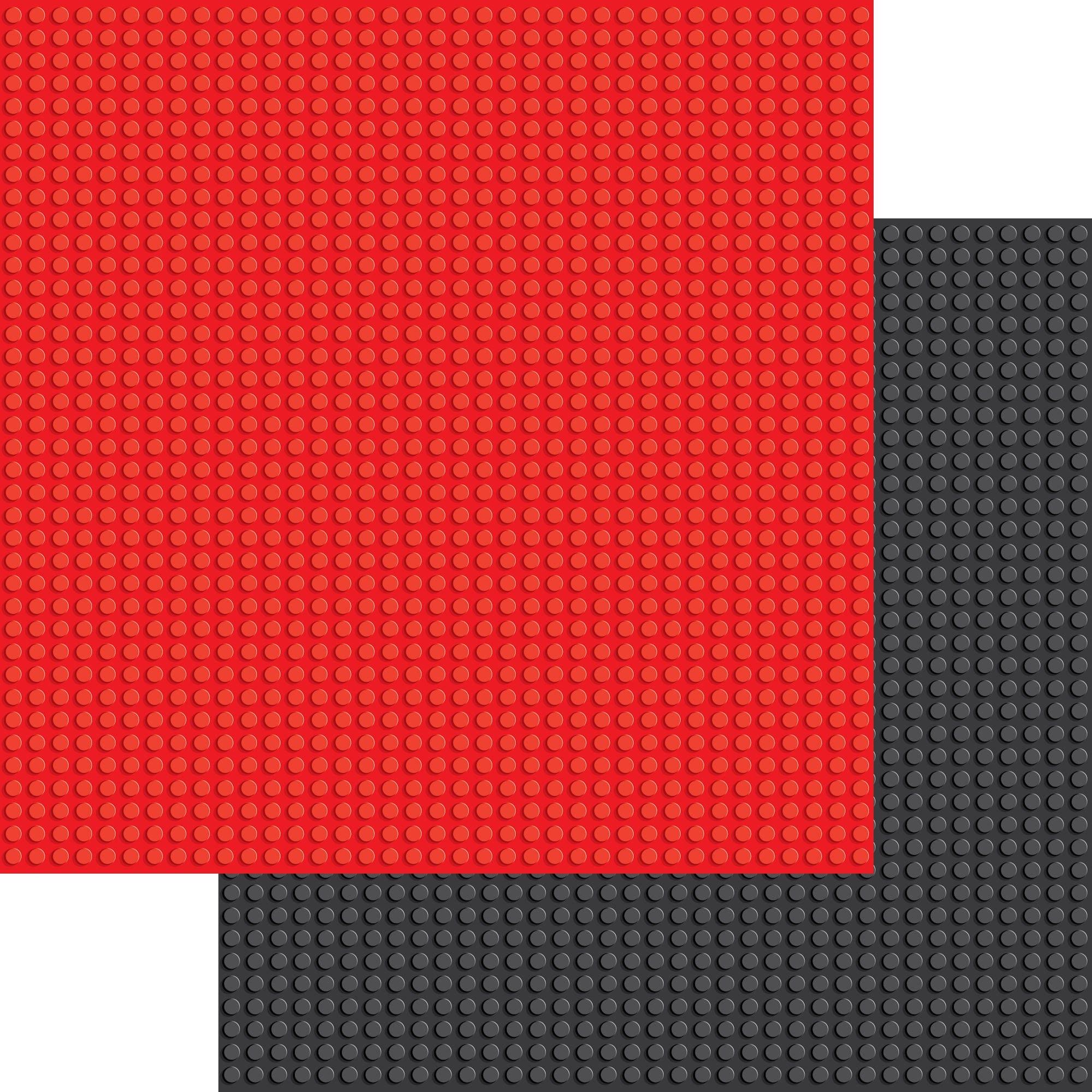 The Building Blocks Collection Red & Black Blocks 12 x 12 Double-Sided Scrapbook Paper by SSC Designs