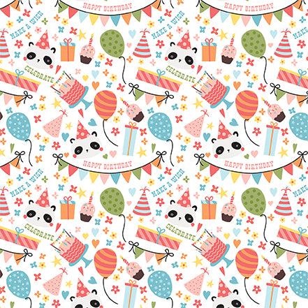 Birthday Girl Collection Party Pandas 12 x 12 Double-Sided Scrapbook Paper by Echo Park Paper - Scrapbook Supply Companies
