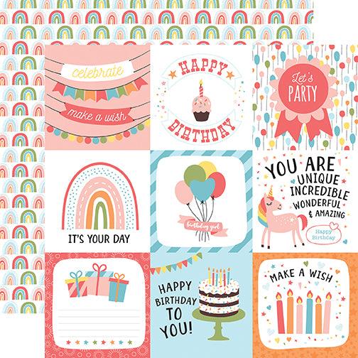 Birthday Girl Collection 4 x 4 Journaling Cards 12 x 12 Double-Sided Scrapbook Paper by Echo Park Paper - Scrapbook Supply Companies