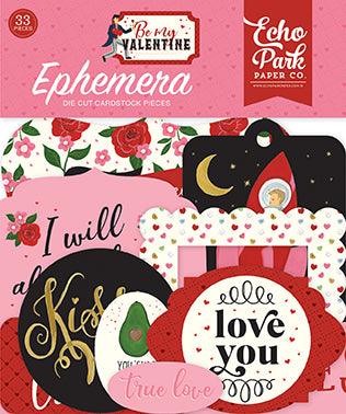 Be My Valentine Collection 5 x 5 Ephemera Die Cut Scrapbook Embellishments by Echo Park Paper - Scrapbook Supply Companies