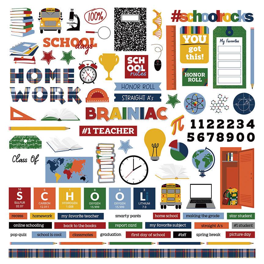 Brainiac Collection 12 x 12 Cardstock Scrapbook Sticker Sheet by Photo Play Paper