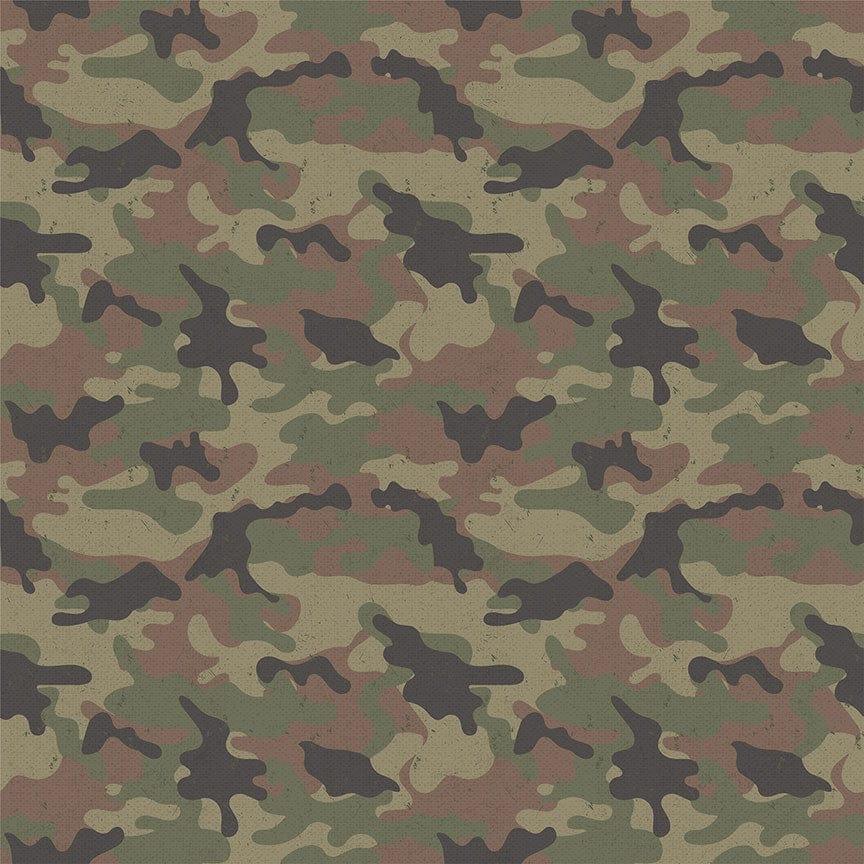 The Brave Collection Camo 12 x 12 Double-Sided Scrapbook Paper by Photo Play Paper - Scrapbook Supply Companies