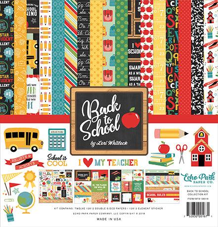 Back to School 13-Piece Collection Kit by Echo Park Paper-12 Papers, 1 Sticker - Scrapbook Supply Companies
