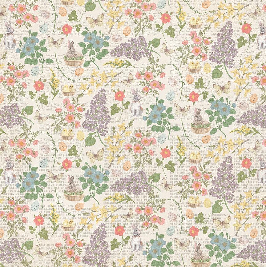 Bunnies and Blooms Collection Blooms 12 x 12 Double-Sided Scrapbook Paper by Photo Play Paper - Scrapbook Supply Companies