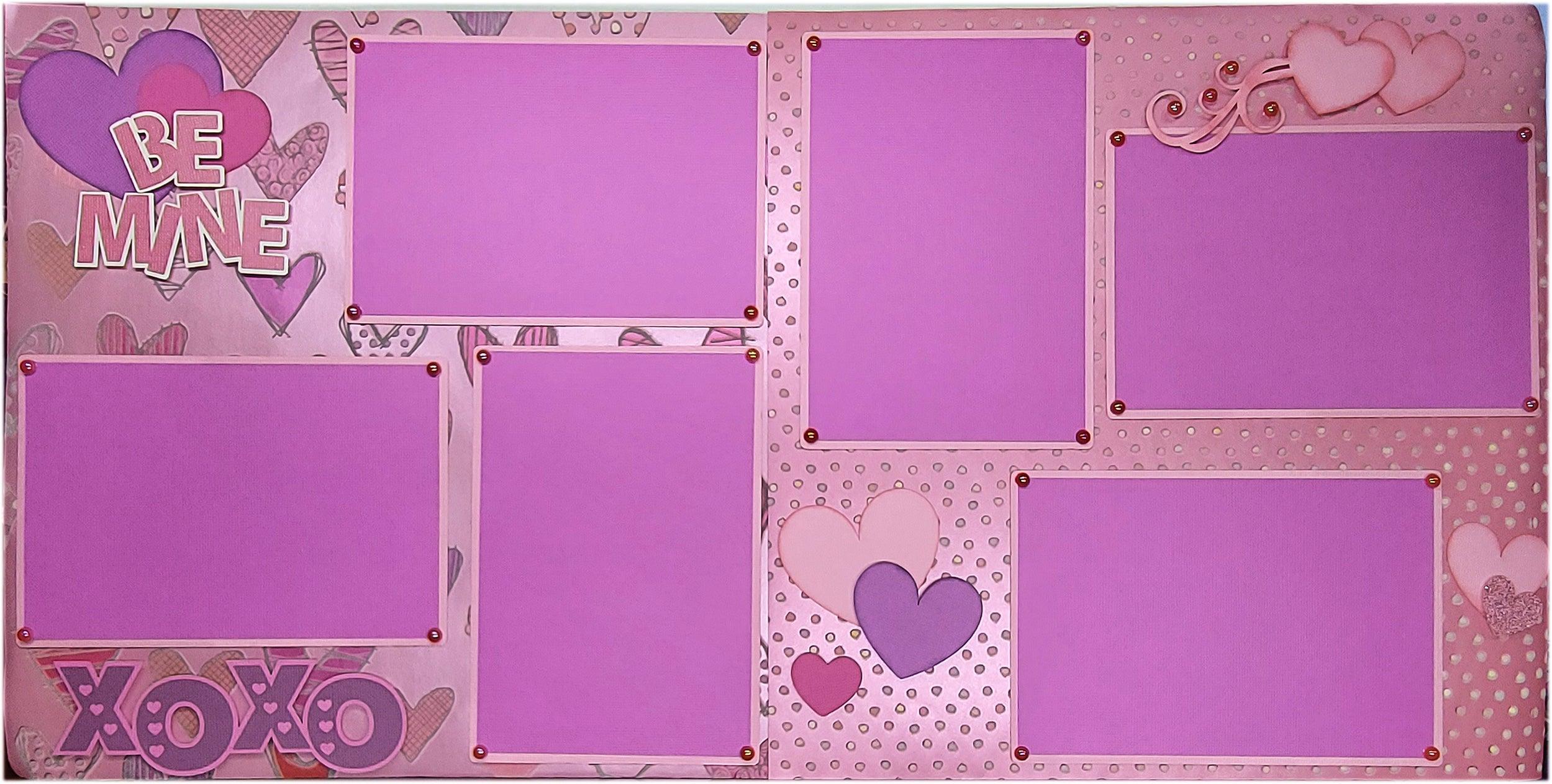 Be Mine Sweet Valentine (2) - 12 x 12 Pages, Fully-Assembled & Hand-Crafted 3D Scrapbook Premade by SSC Designs
