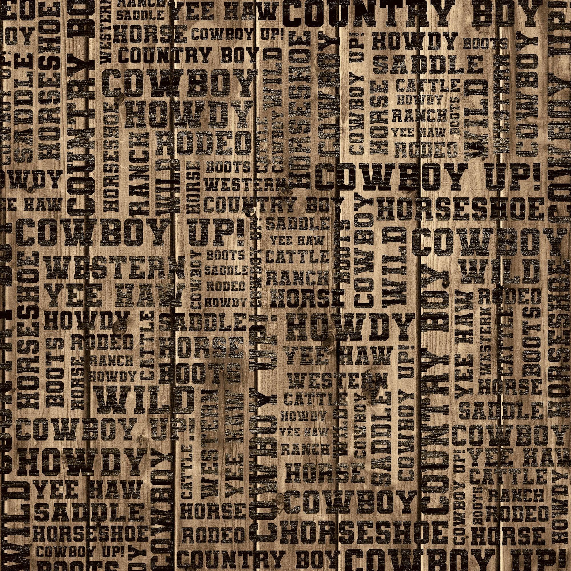 Cowboys Collection Saddle Up 12 x 12 Double-Sided Scrapbook Paper by SSC Designs