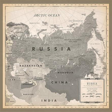 Cartography 1 & 2 Collection Russia Map 12 x 12 Double-Sided Scrapbook Paper by Carta Bella - Scrapbook Supply Companies
