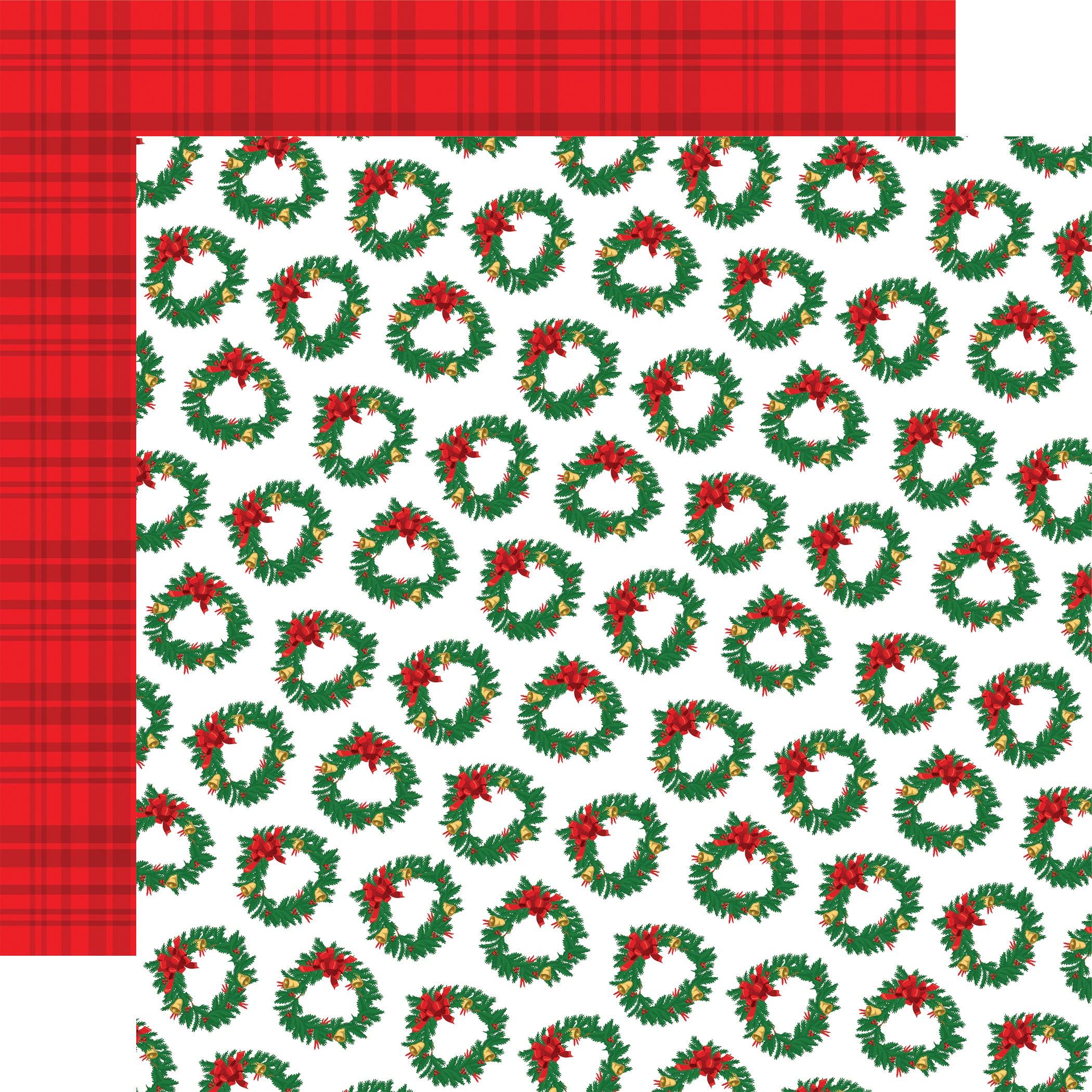Christmas Cheer Collection Wreath Wonderland 12 x 12 Double-Sided Scrapbook Paper by Carta Bella