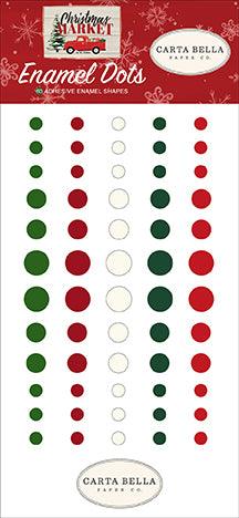 Christmas Market Collection 3 x 6 Self-Adhesive Enamel Dots Scrapbook Embellishments by Carta Bella - Scrapbook Supply Companies