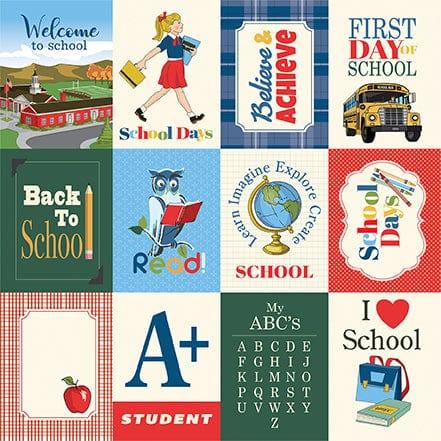 School Days Collection 3 x 4 Journaling Cards 12 x 12 Double-Sided Scrapbook Paper by Carta Bella - Scrapbook Supply Companies