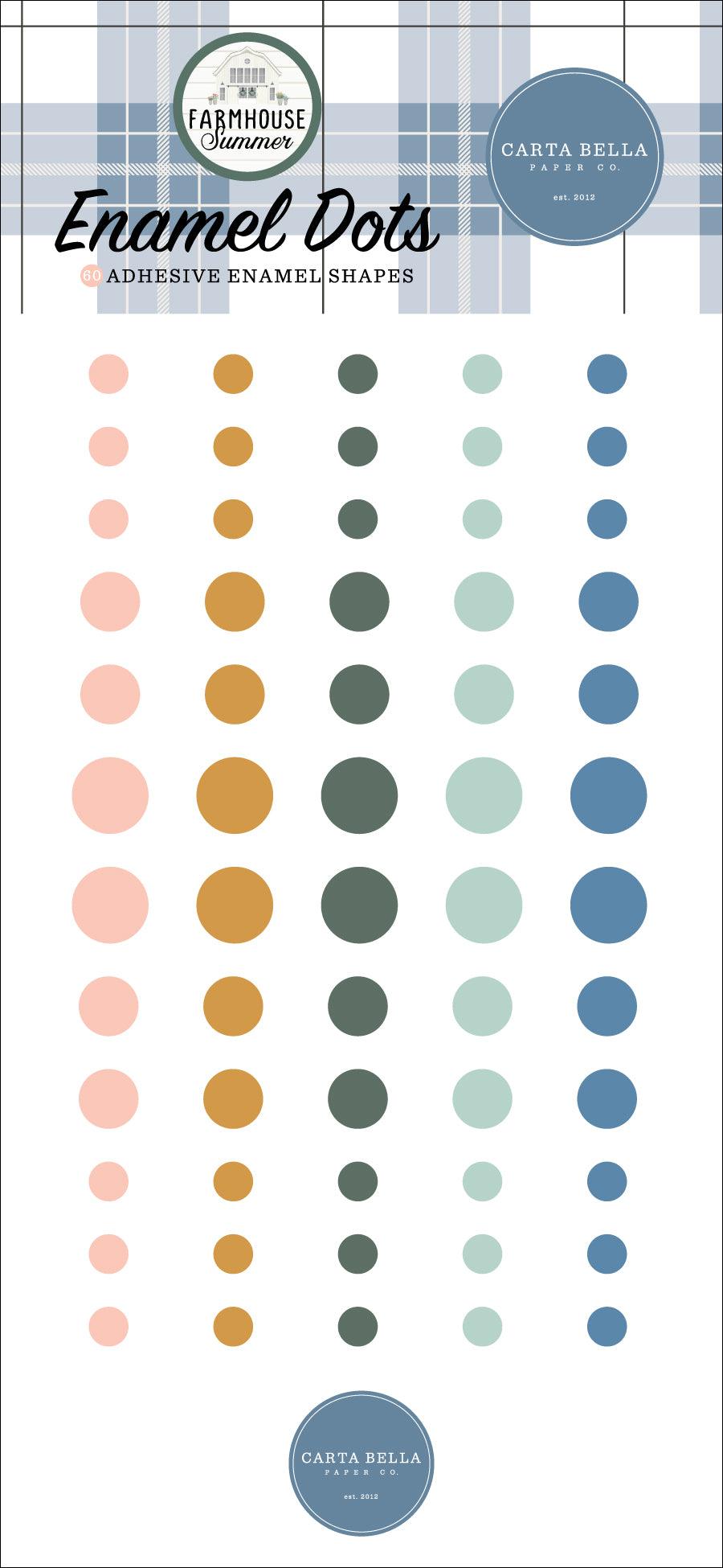 Farmhouse Summer Collection 3 x 6 Self-Adhesive Enamel Dots Scrapbook Embellishments by Carta Bella - Scrapbook Supply Companies