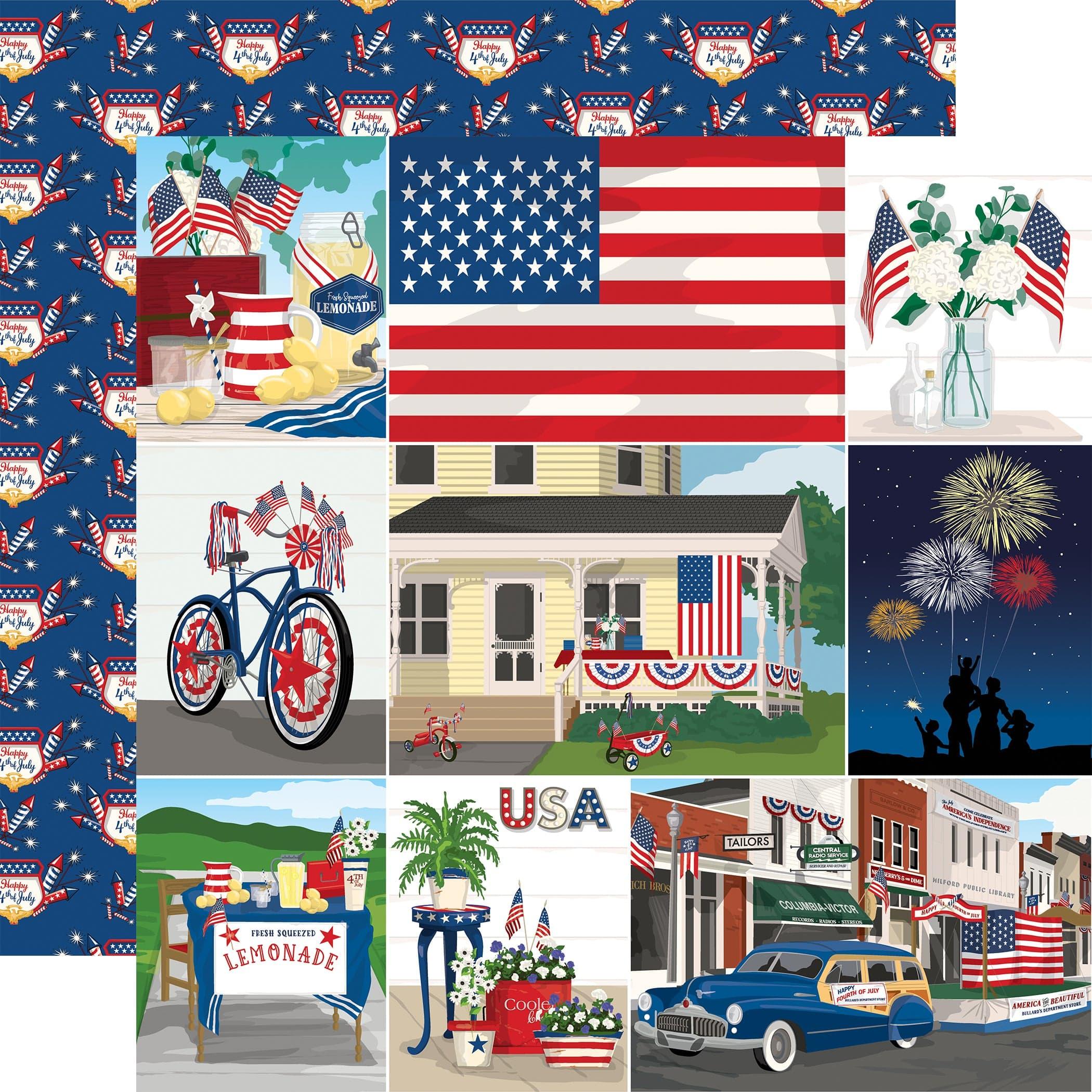 God Bless America Collection Multi Journaling Cards 12 x 12 Double-Sided Scrapbook Paper by Carta Bella