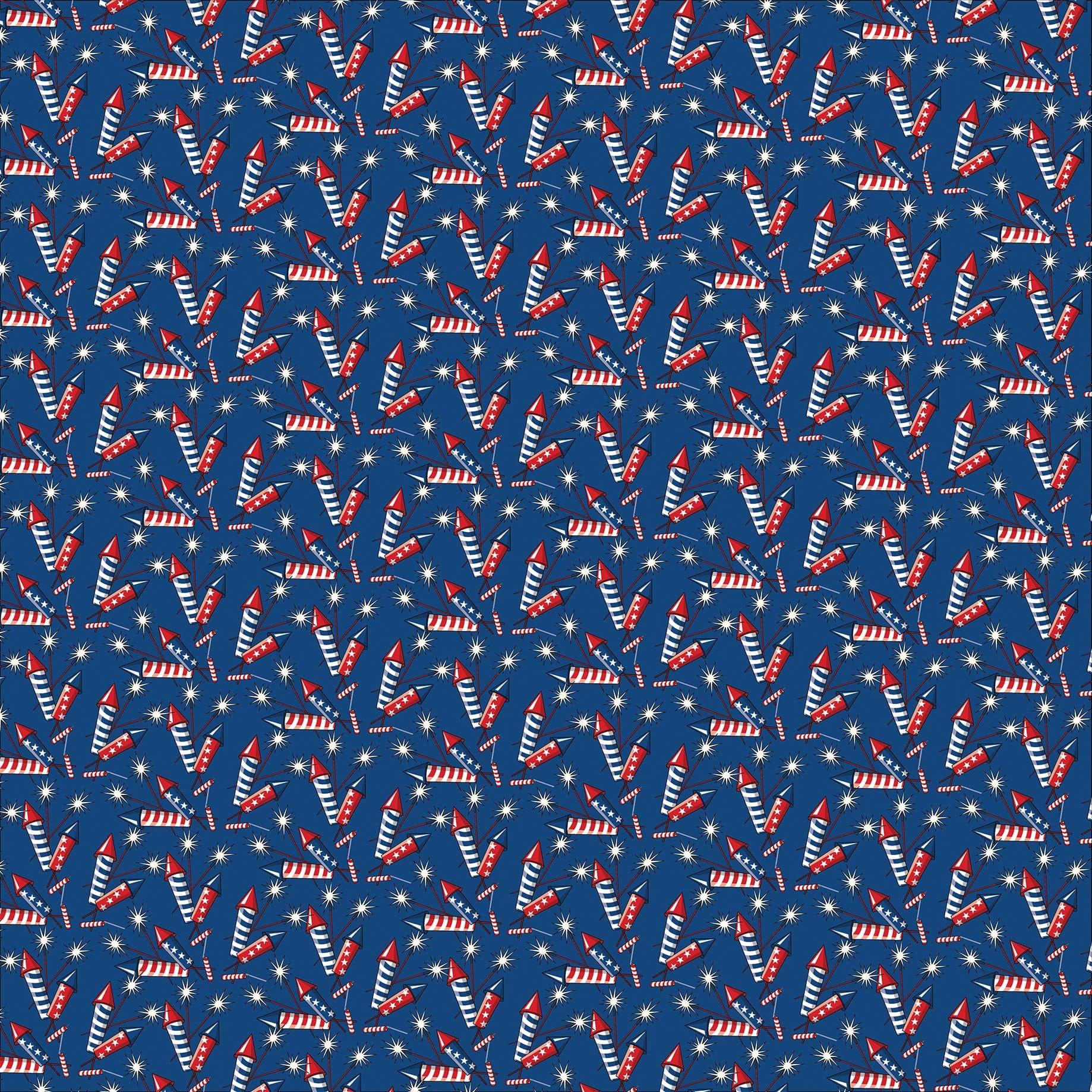 God Bless America Collection Firecracker Fun 12 x 12 Double-Sided Scrapbook Paper by Carta Bella - Scrapbook Supply Companies