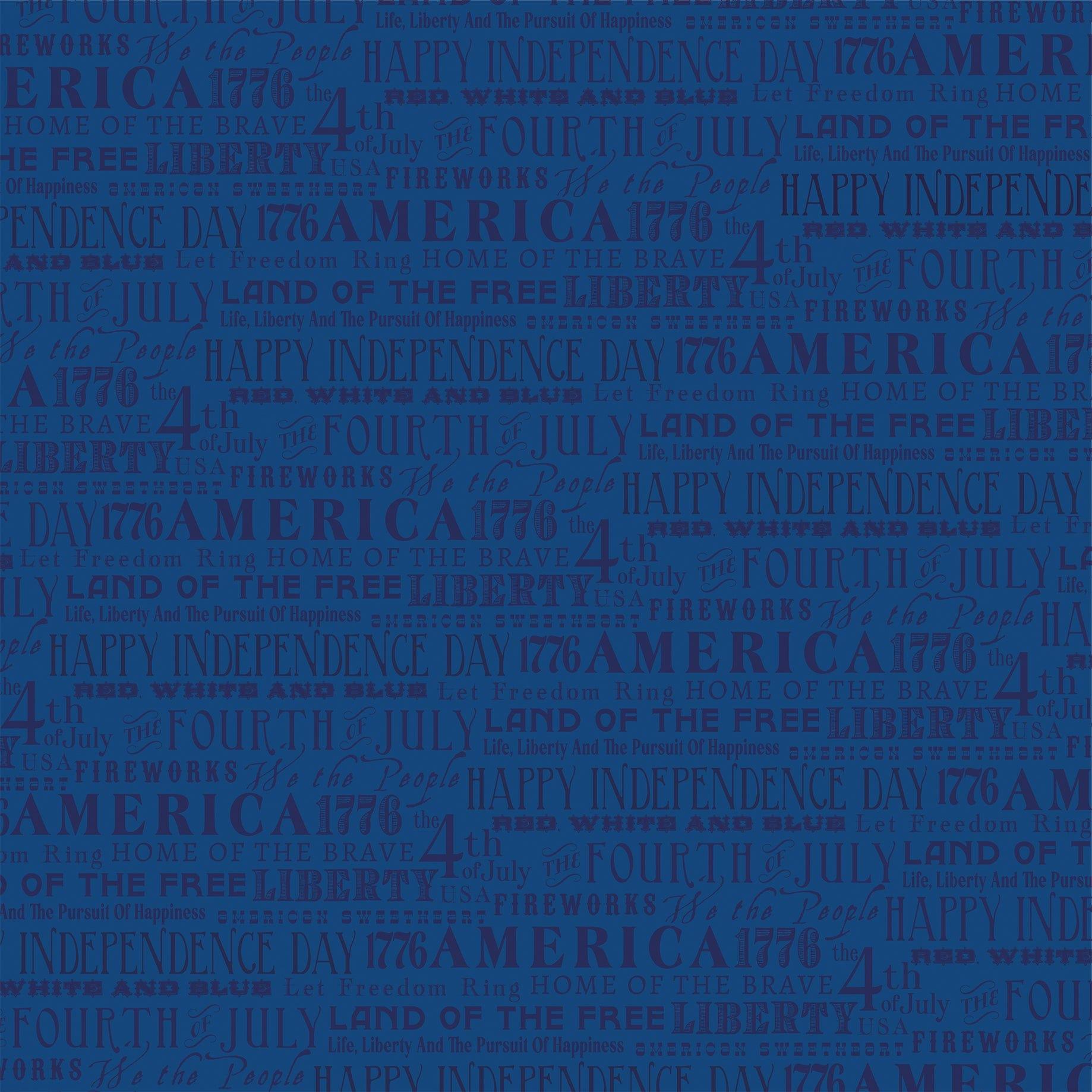 God Bless America Collection 4 x 4 Journaling Cards 12 x 12 Double-Sided Scrapbook Paper by Carta Bella - Scrapbook Supply Companies