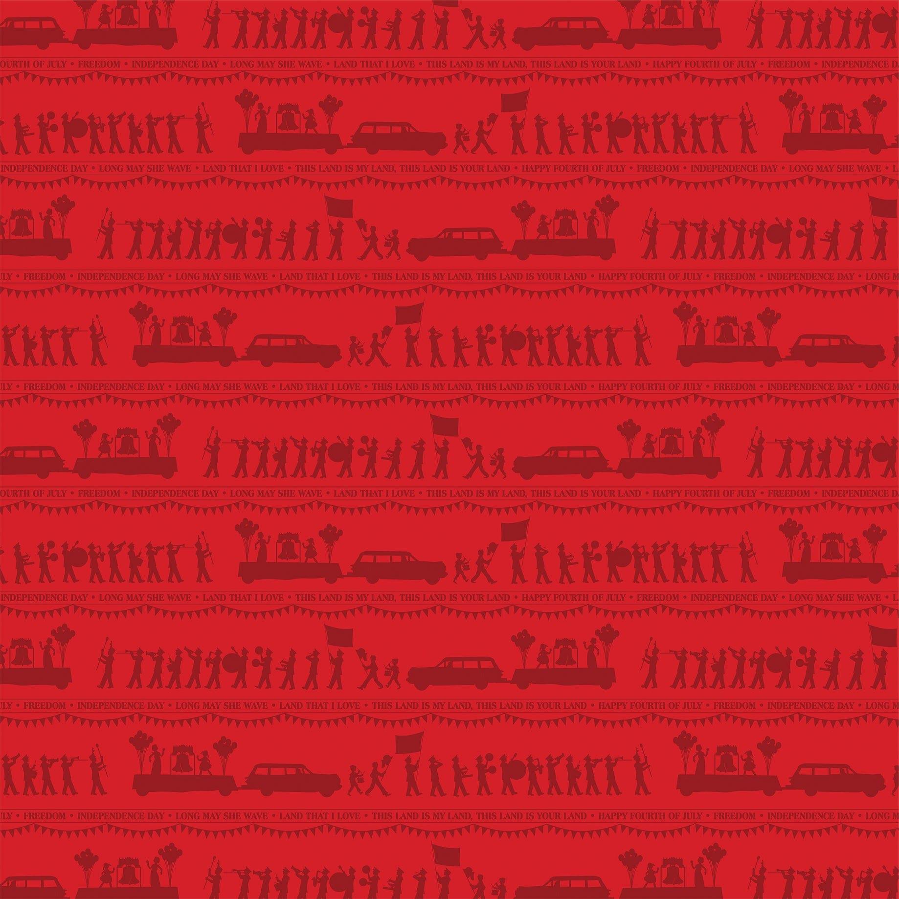 God Bless America Collection Flying Flags 12 x 12 Double-Sided Scrapbook Paper by Carta Bella - Scrapbook Supply Companies