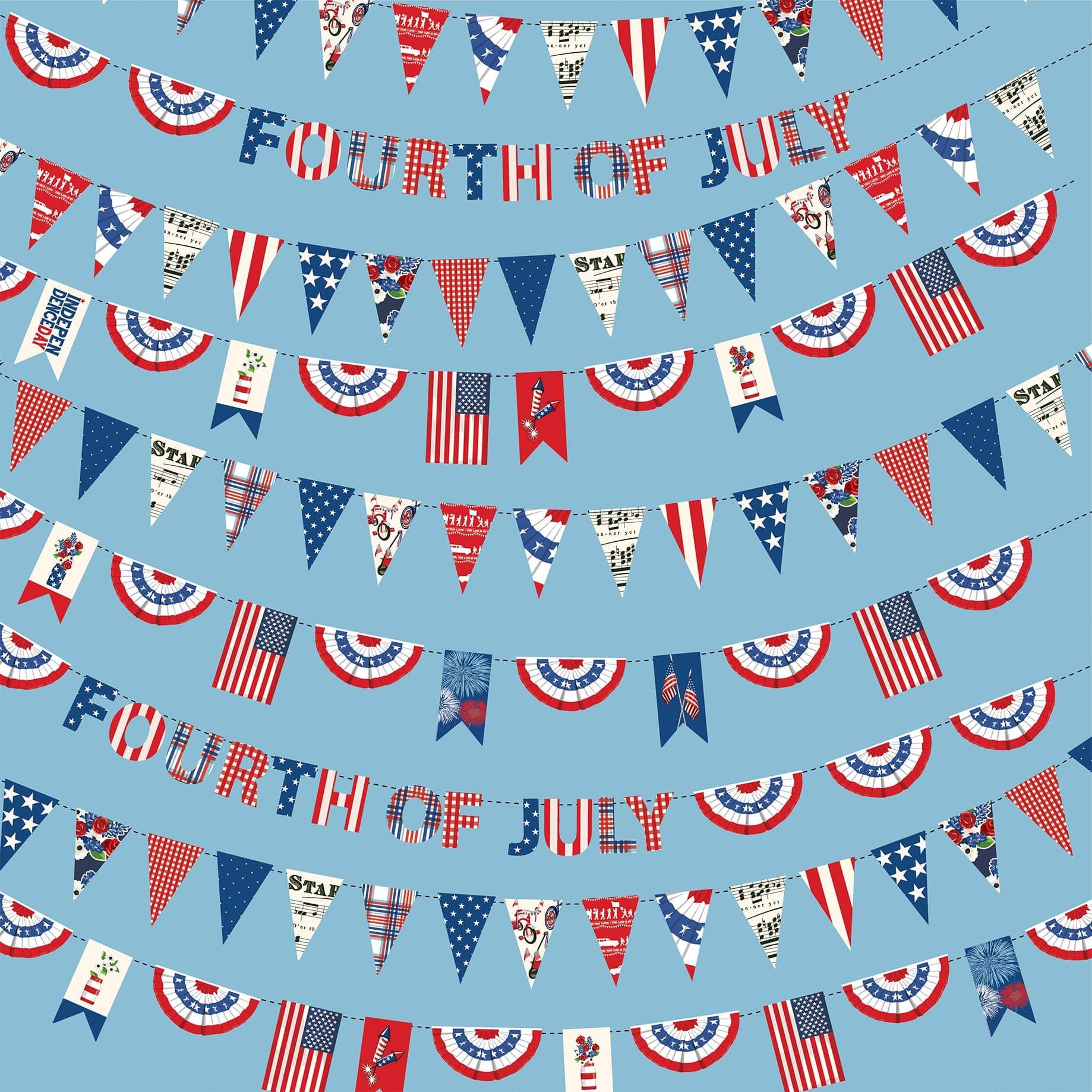 God Bless America Collection 6 x 4 Journaling Cards 12 x 12 Double-Sided Scrapbook Paper by Carta Bella - Scrapbook Supply Companies