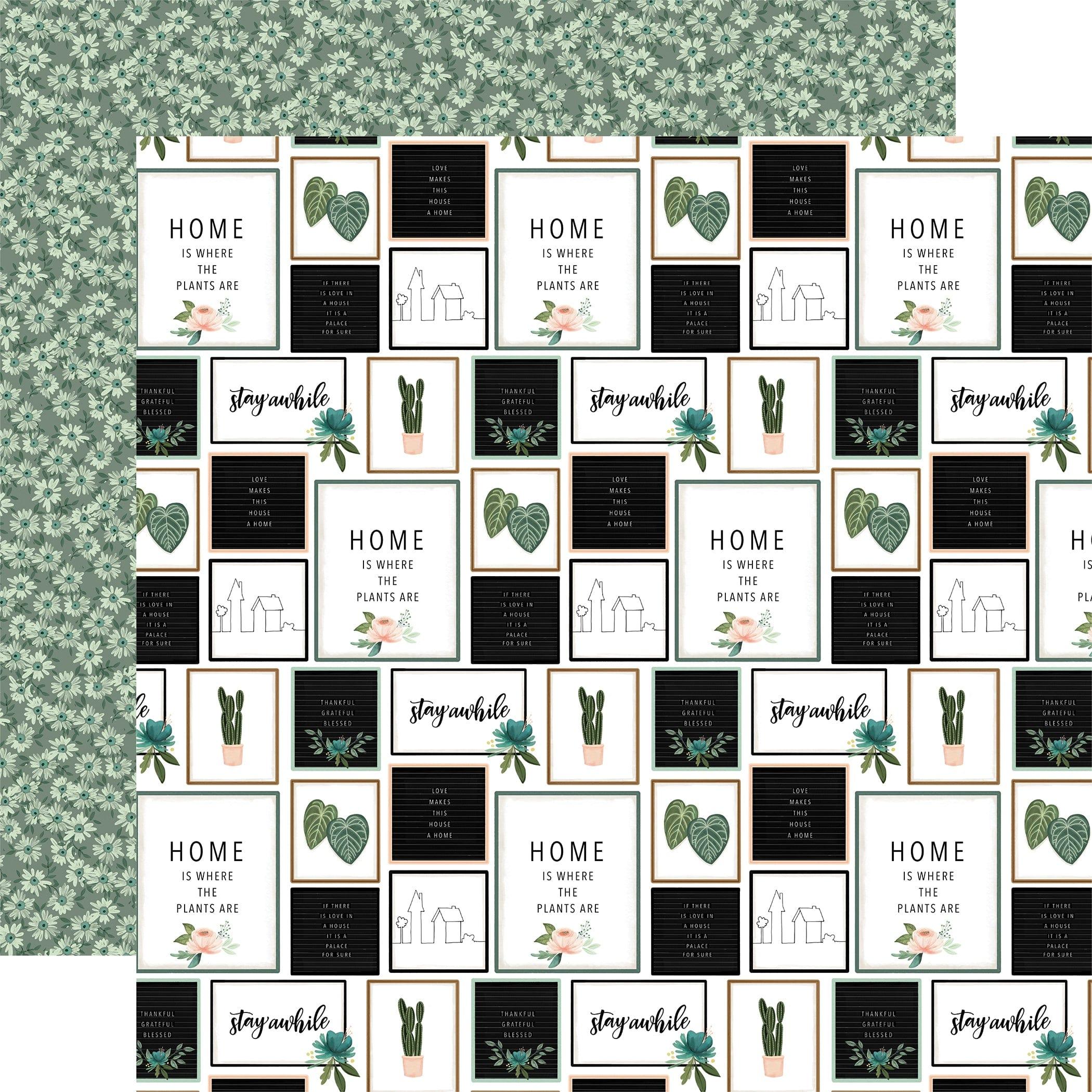 Gather At Home Collection Stay Awhile 12 x 12 Double-Sided Scrapbook Paper by Carta Bella