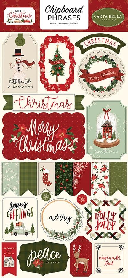 Kit #4 Hello Christmas Collection Scrapbook Embellishment Kit by Carta Bella - 5 Pieces - Scrapbook Supply Companies