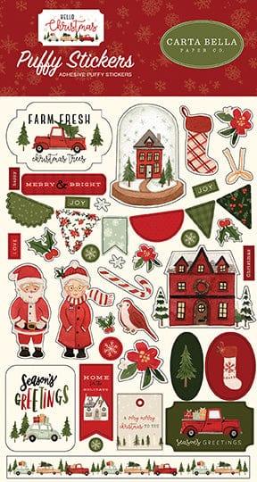 Kit #4 Hello Christmas Collection Scrapbook Embellishment Kit by Carta Bella - 5 Pieces - Scrapbook Supply Companies