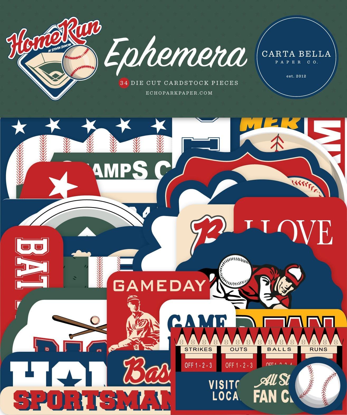 Home Run Collection 5 x 5 Scrapbook Ephemera Die Cuts by Carta Bella