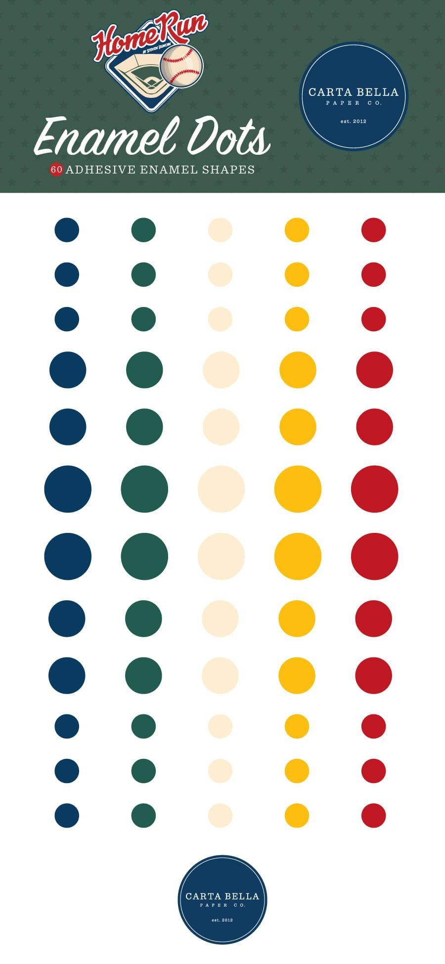Home Run Collection 3 x 6 Adhesive Enamel Dot Scrapbook Embellishments by Carta Bella