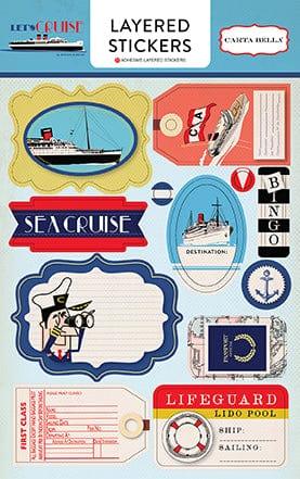 Let's Cruise Collection 5 x 7 Layered Sticker Scrapbook Embellishment by Carta Bella - Scrapbook Supply Companies