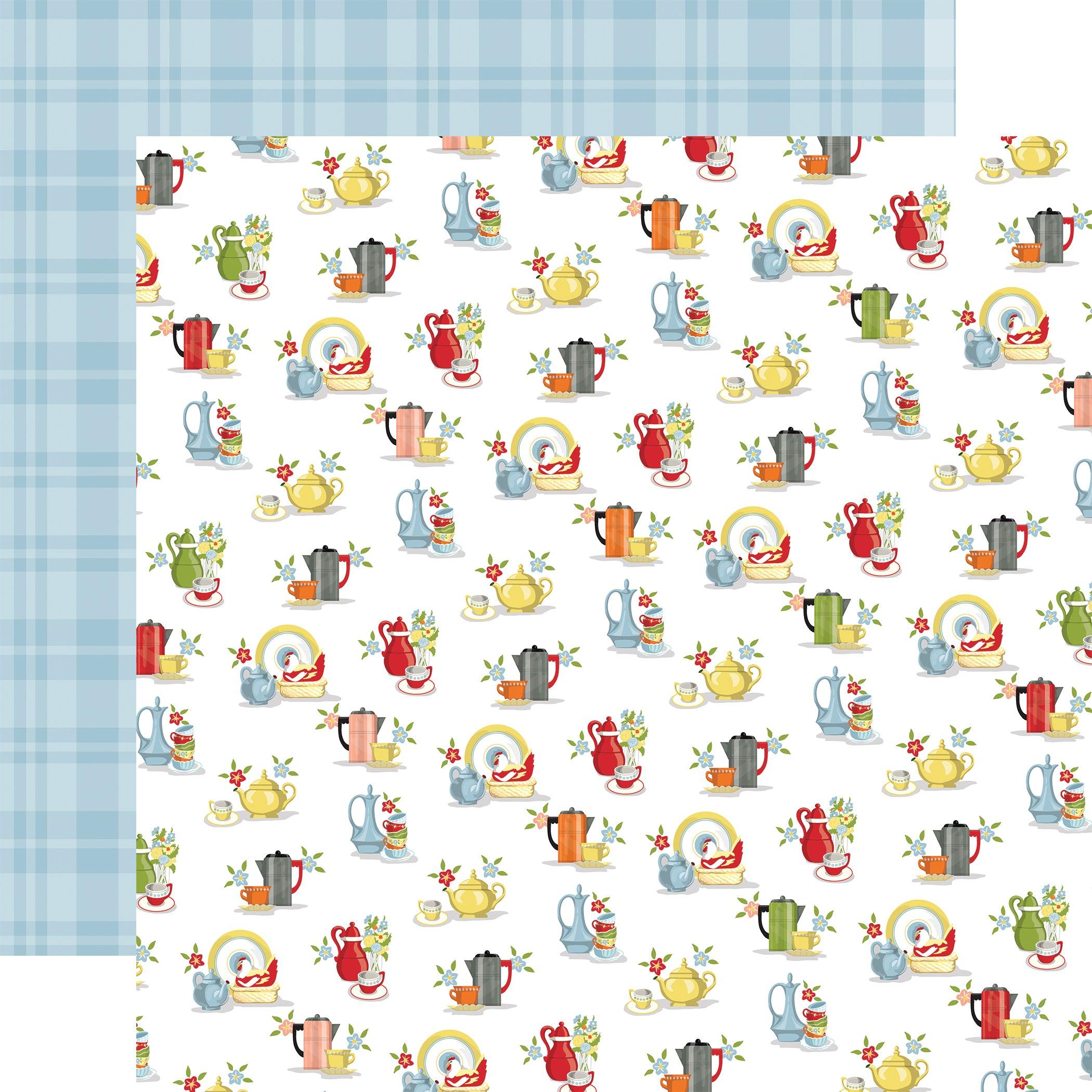 Farmhouse Living Collection Country Kitchen 12 x 12 Double-Sided Scrapbook Paper by Carta Bella