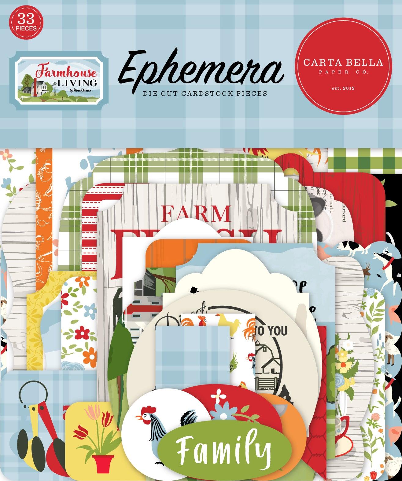 Farmhouse Living Collection 5 x 5 Scrapbook Ephemera Die Cuts by Carta Bella - Scrapbook Supply Companies