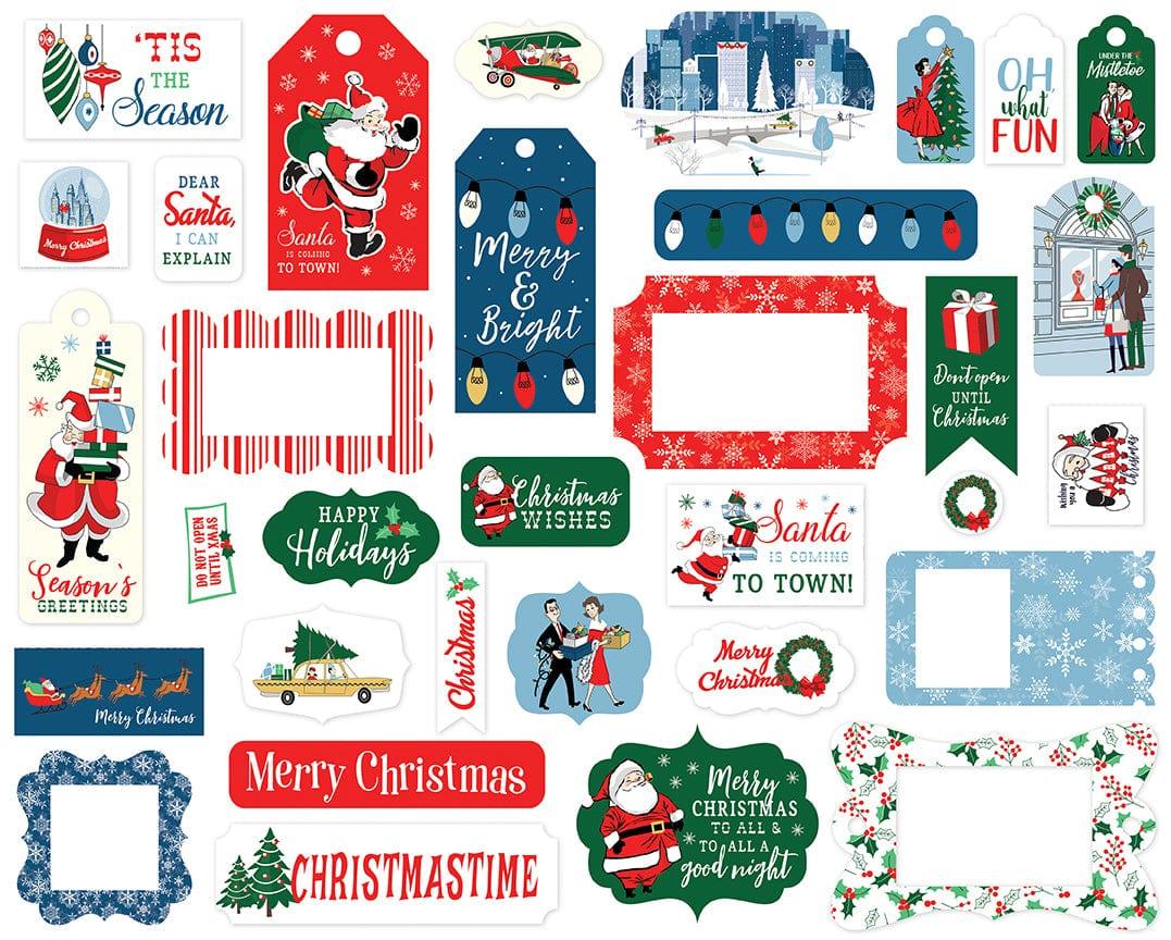 Merry Christmas Collection 5 x 5 Frames & Tags Die Cut Scrapbook Embellishments by Carta Bella - Scrapbook Supply Companies