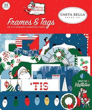 Merry Christmas Collection 5 x 5 Frames & Tags Die Cut Scrapbook Embellishments by Carta Bella - Scrapbook Supply Companies