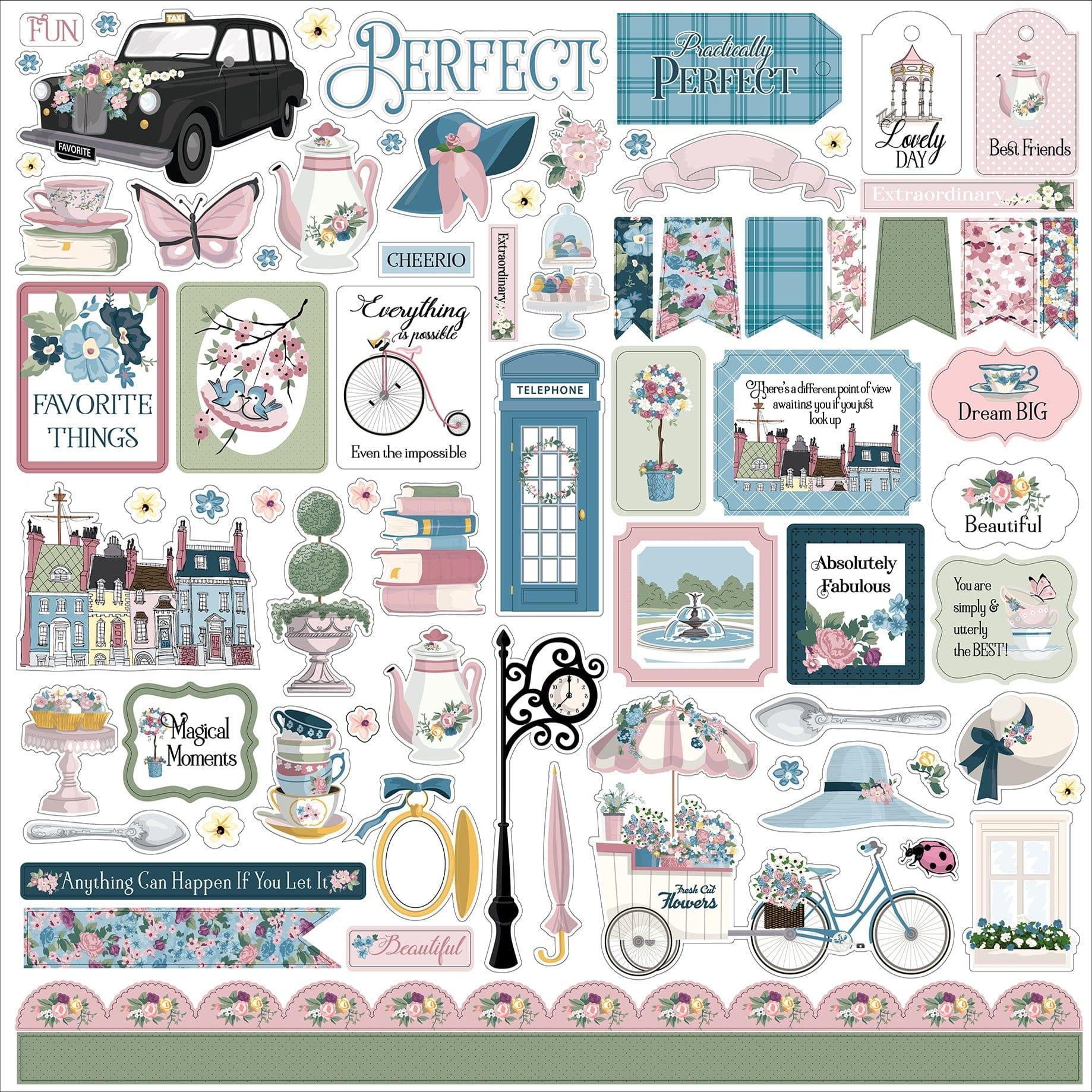 My Favorite Things Collection 12 x 12 Scrapbook Sticker Sheet by Carta Bella
