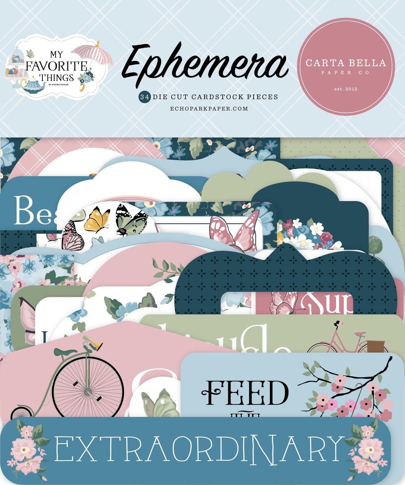 My Favorite Things Collection 5 x 5 Scrapbook Ephemera Die Cuts by Carta Bella