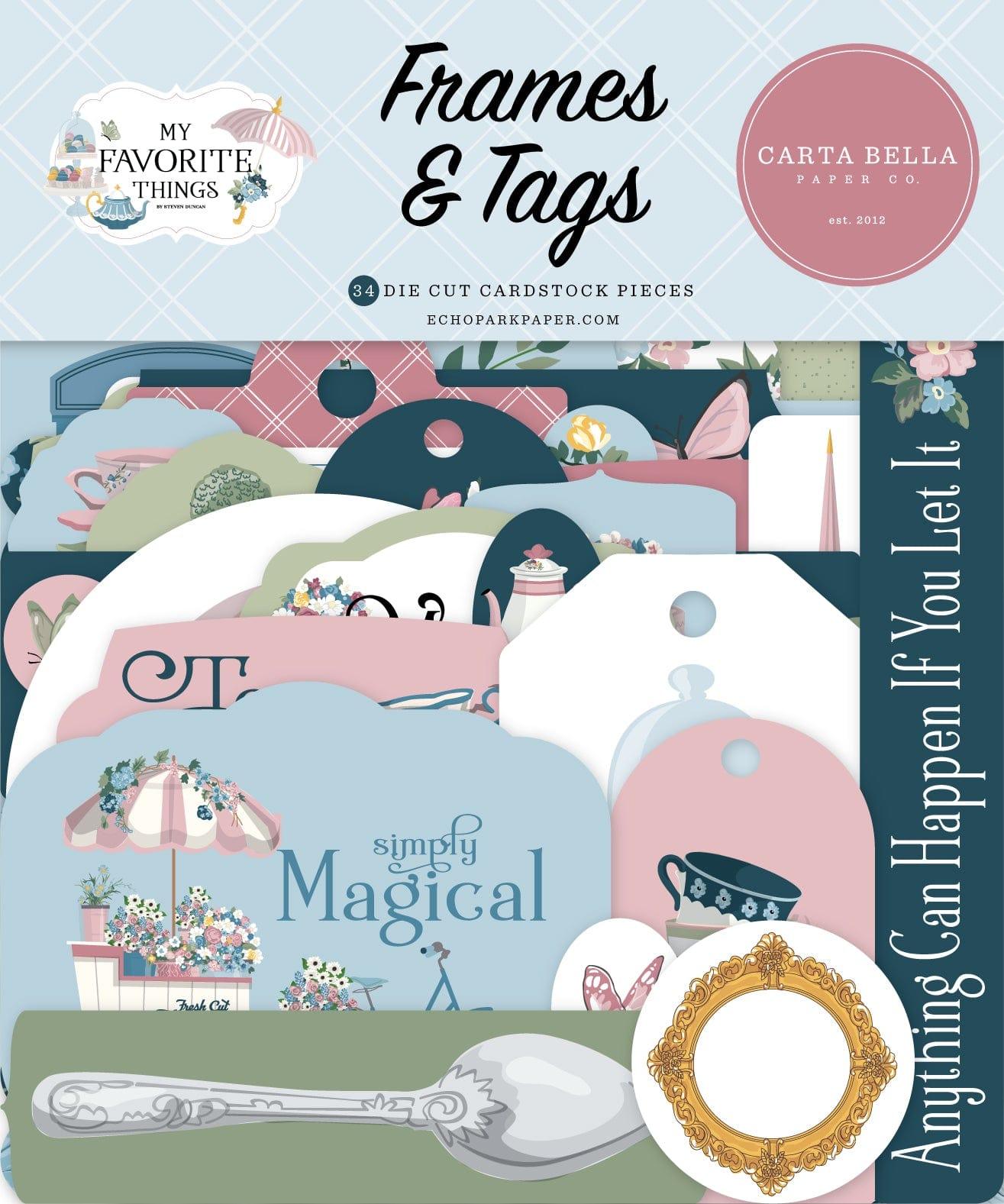 My Favorite Things Collection 5 x 5 Scrapbook Tags & Frames Die Cuts by Carta Bella