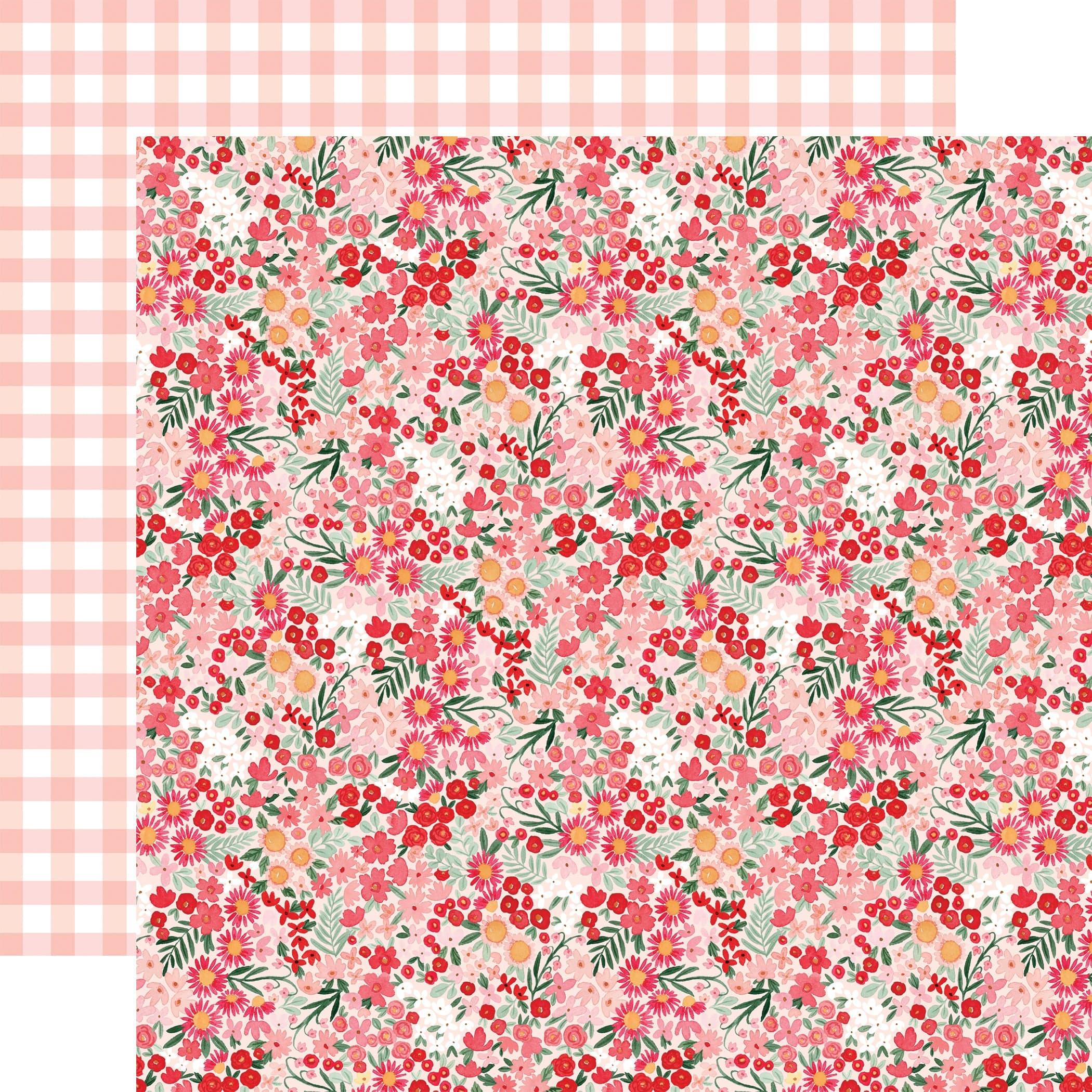 My Valentine Collection Be Mine Floral 12 x 12 Double-Sided Scrapbook Paper by Carta Bella