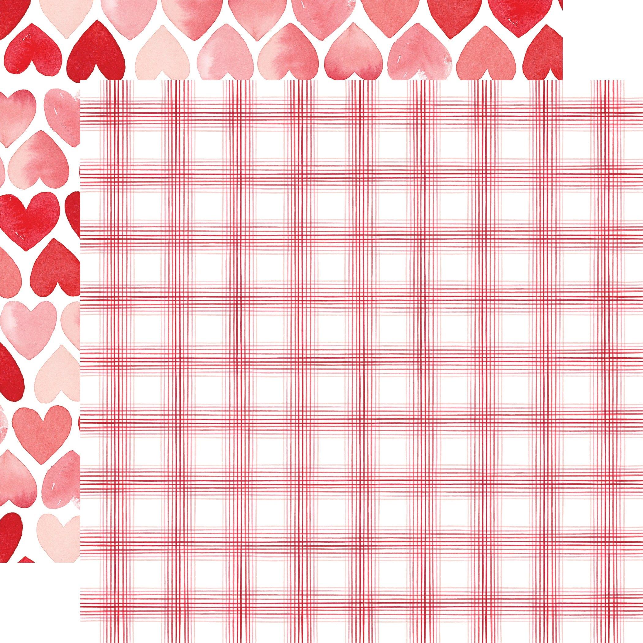 My Valentine Collection Sweetheart Plaid 12 x 12 Double-Sided Scrapbook Paper by Carta Bella - Scrapbook Supply Companies
