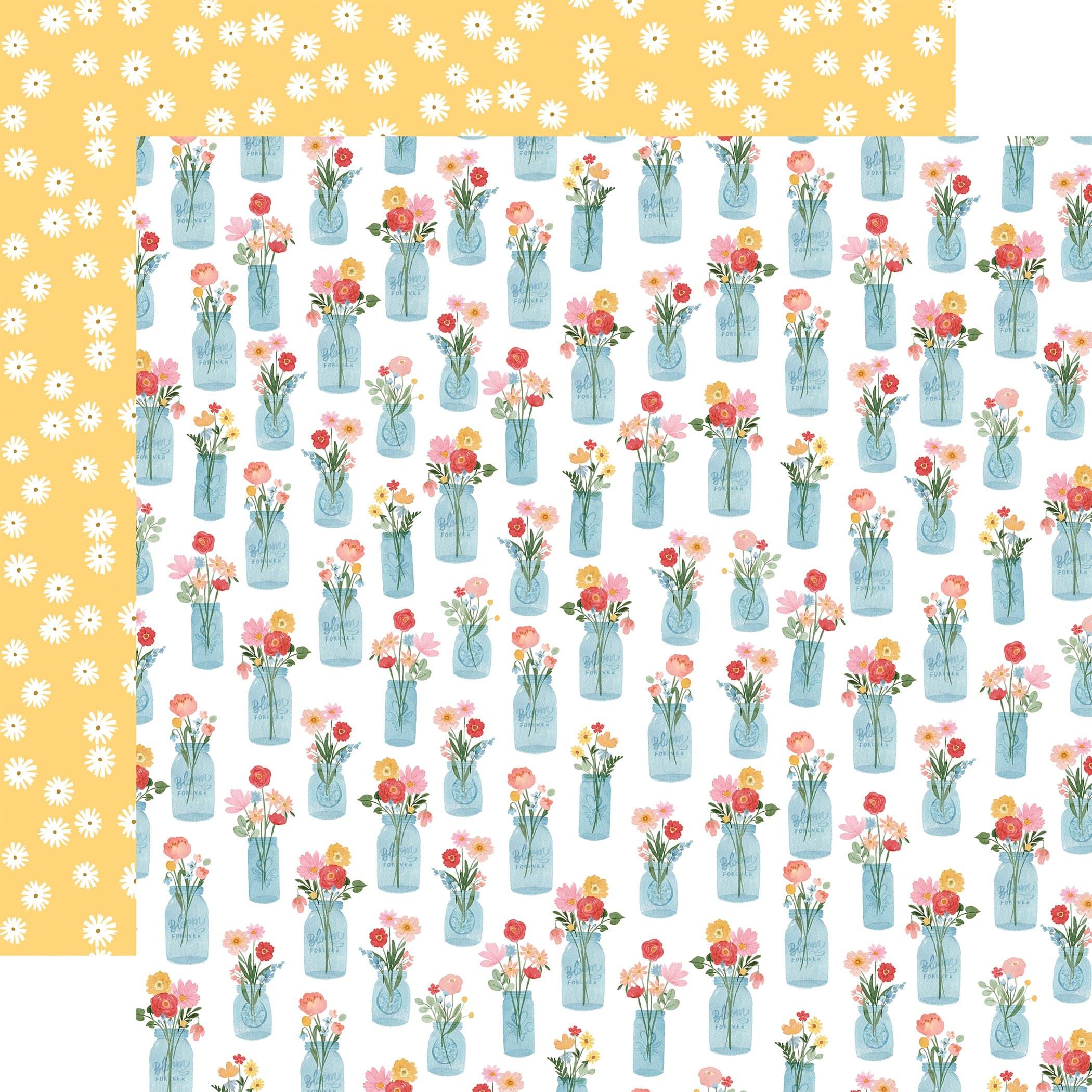 Summer Collection Floral Jars 12 x 12 Double-Sided Scrapbook Paper by Carta  Bella