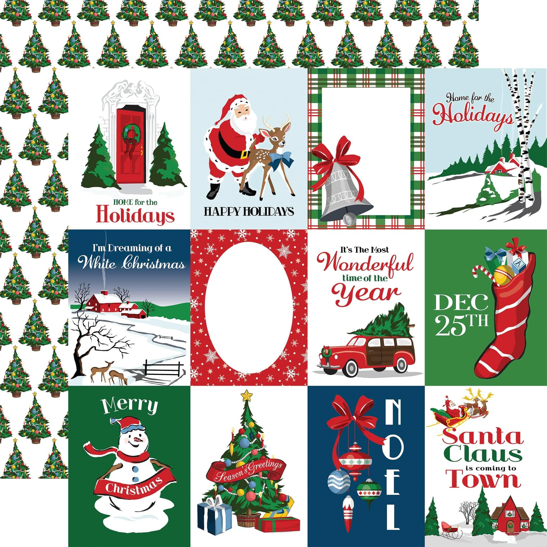 White Christmas Collection 3x4 Journaling Cards 12 x 12 Double-Sided Scrapbook Paper by Carta Bella