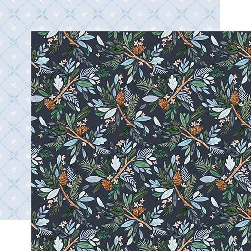 Winter Market Collection Winter Floral 12 x 12 Double-Sided Scrapbook Paper by Carta Bella - Scrapbook Supply Companies