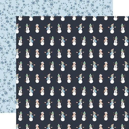 Winter Market Collection Snowmen 12 x 12 Double-Sided Scrapbook Paper by Carta Bella
