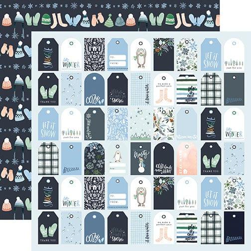 Winter Market Collection Tags 12 x 12 Double-Sided Scrapbook Paper by Carta Bella