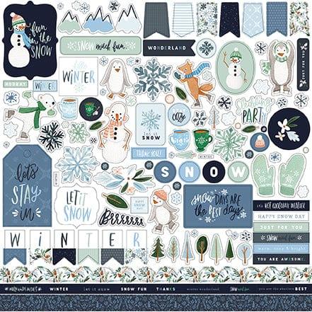 Winter Market Collection 12 x 12 Scrapbook Sticker Sheet by Carta Bella - Scrapbook Supply Companies