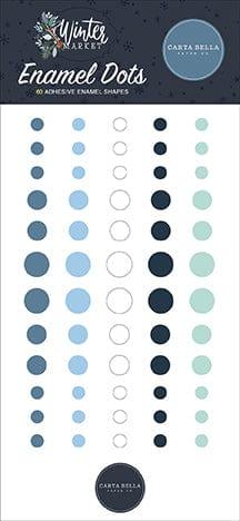 Winter Market Collection 3 x 6 Self-Adhesive Enamel Dots Scrapbook Embellishments by Carta Bella - Scrapbook Supply Companies